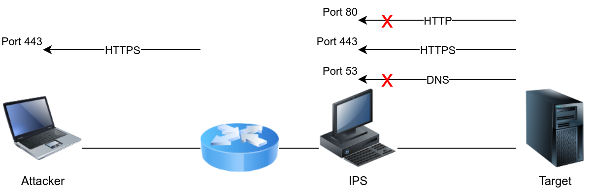 IPS set to block DNS queries and HTTP requests